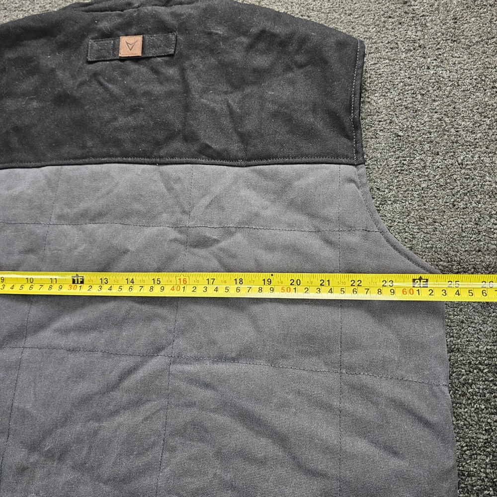 Venado Concealed Carry Vest Mens Large Canvas Quilted Work Grey Full Zip Snap - Picture 10 of 11